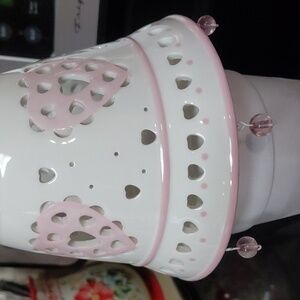Pink and White Heart Cutout Lamp Shade
